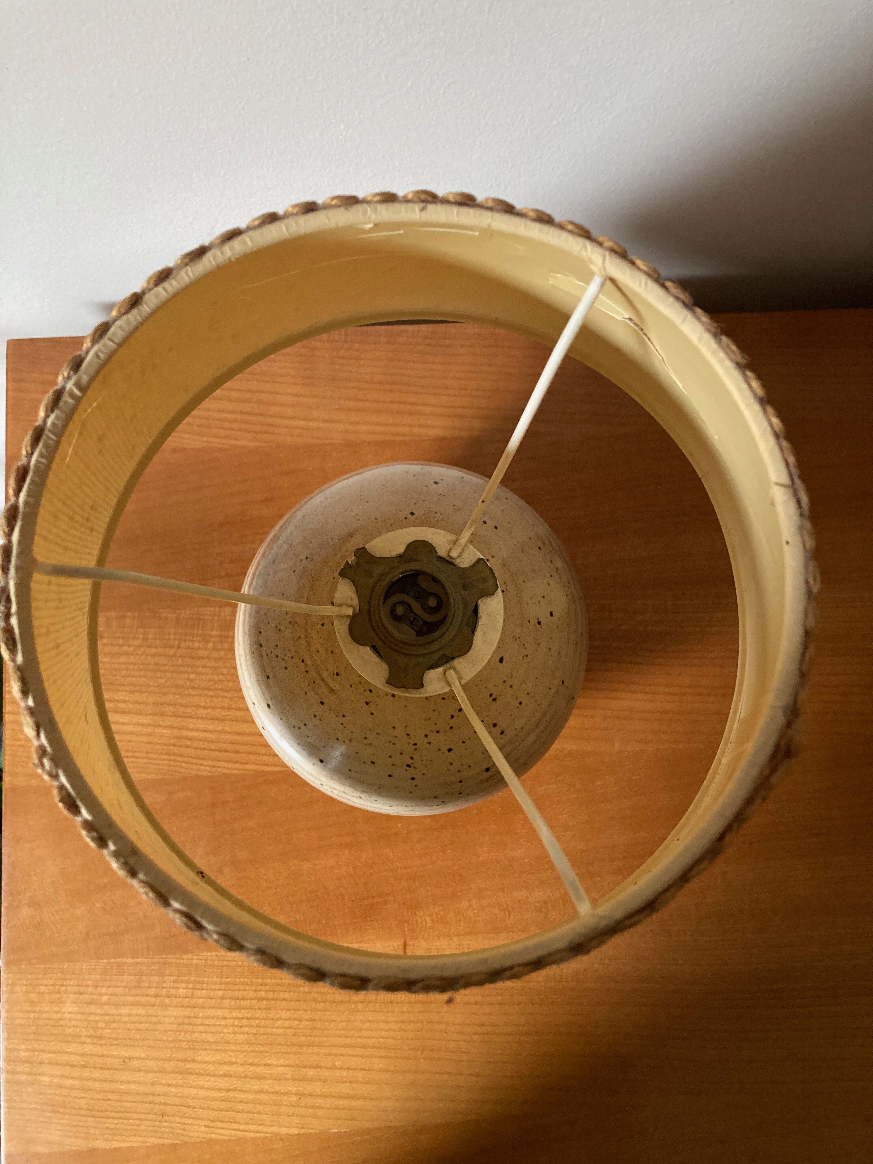 Ceramic lamp with lampshade the Grottes Dieulefit