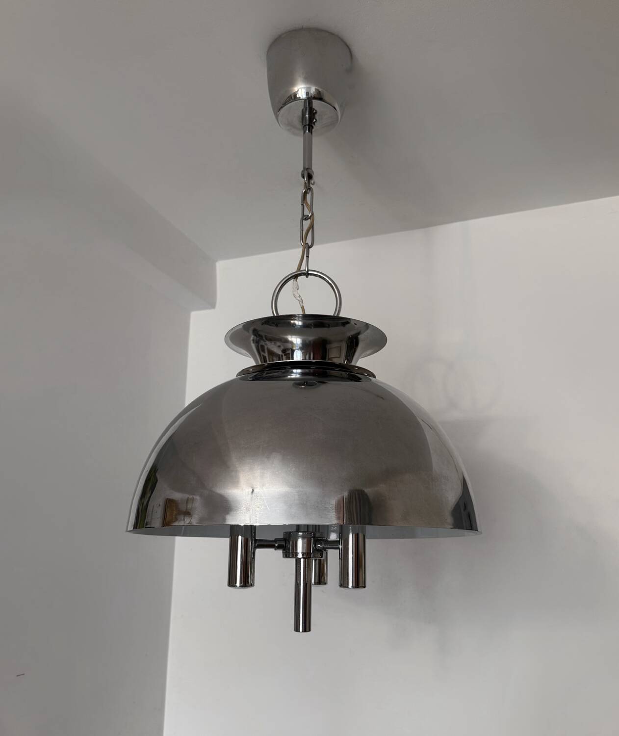 Space Age chrome design chandelier from the 70s