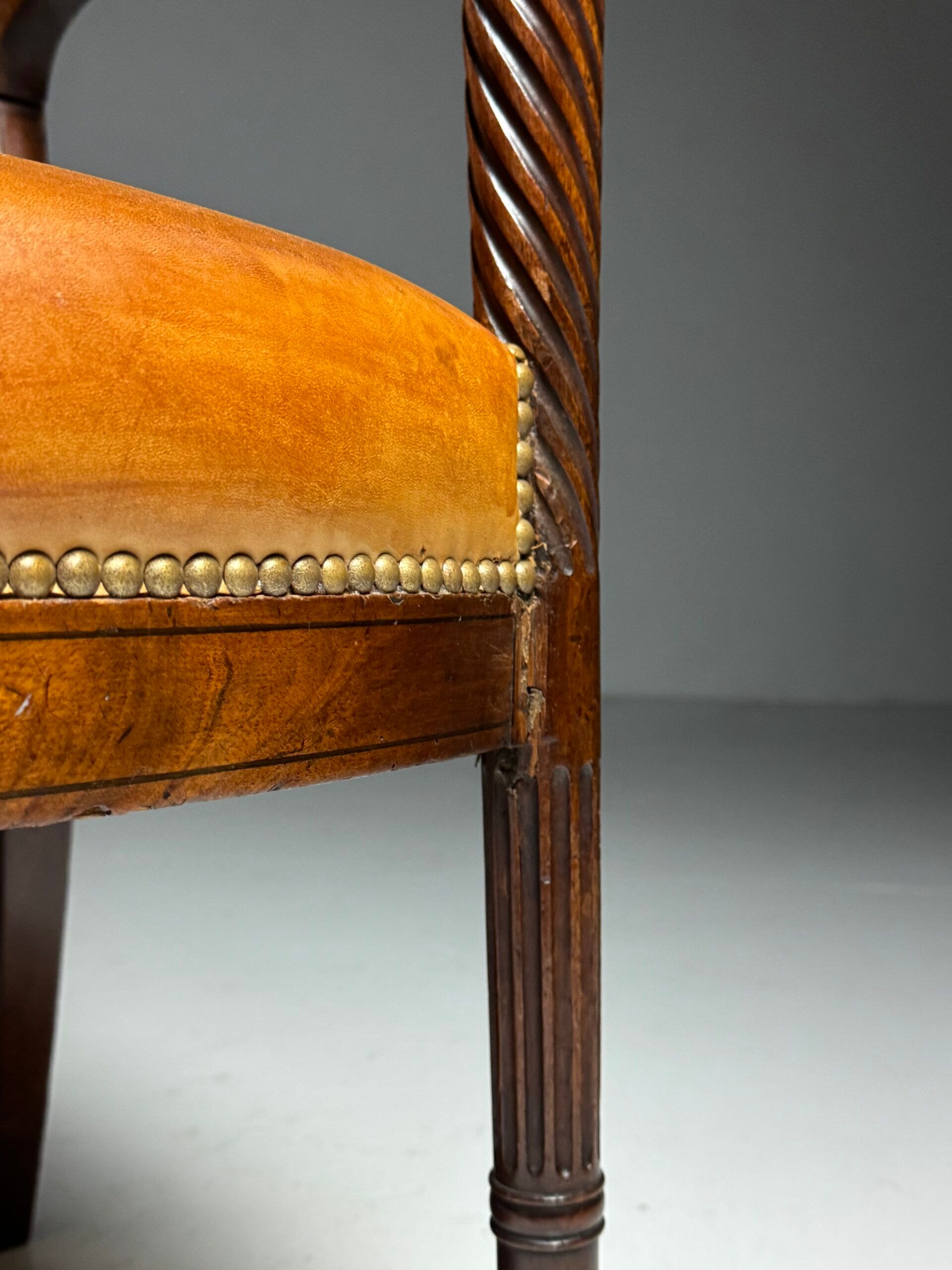 French armchair 19th century leather