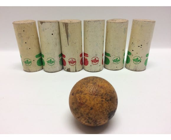 Lot de 13 pièces de jeu de quilles Vilac