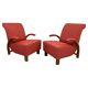 Red Art Deco lounge chairs