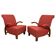 Red Art Deco lounge chairs