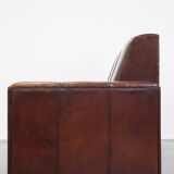Sturdy and large vintage sheepskin design 4-seater sofa with a sleek look