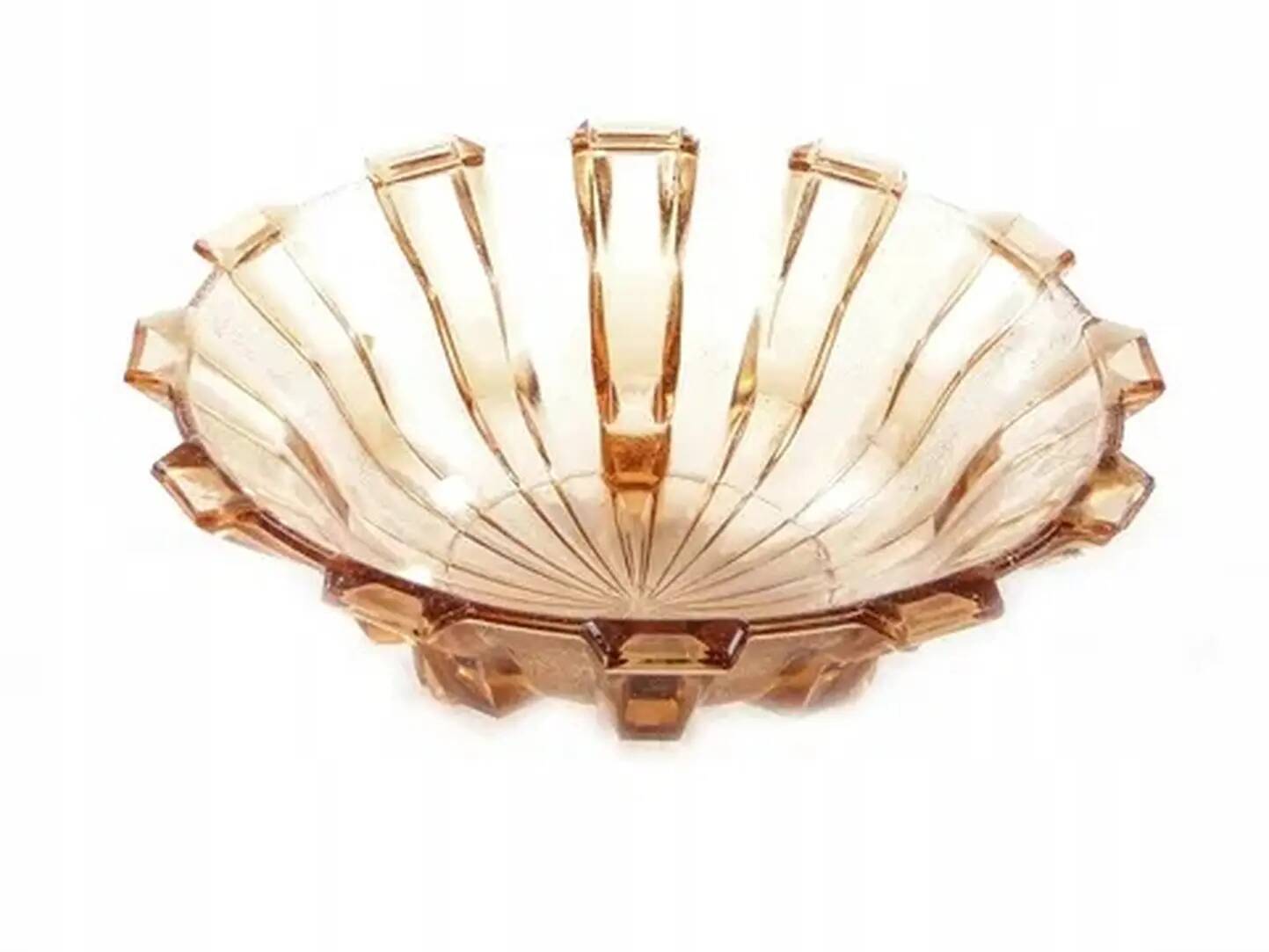 Art Deco fruit bowl, glass, Val Saint Lambert, Belgium, 1950s