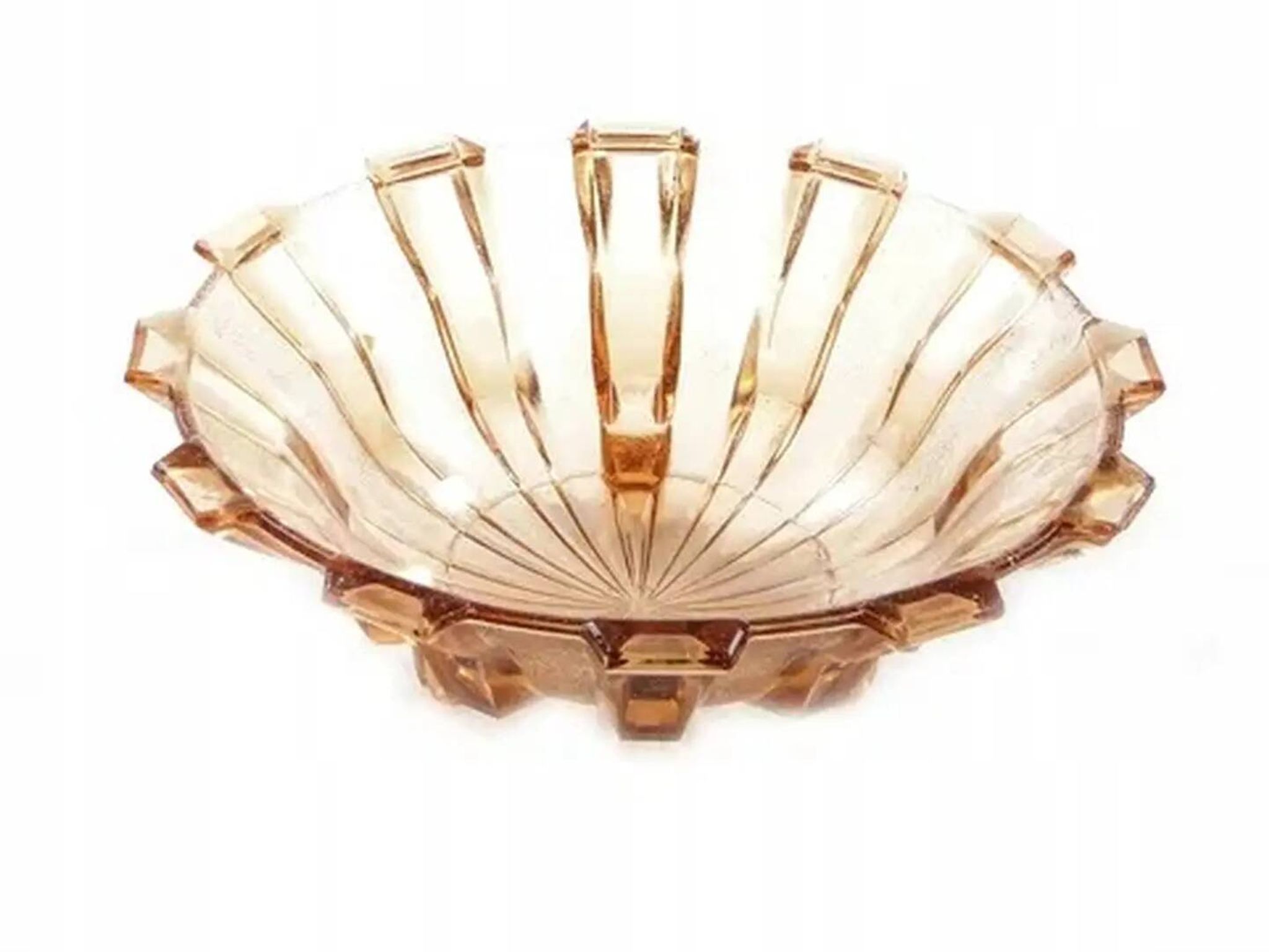 Art Deco fruit bowl, glass, Val Saint Lambert, Belgium, 1950s