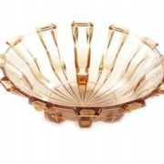 Art Deco fruit bowl, glass, Val Saint Lambert, Belgium, 1950s