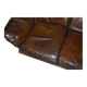Restored leather mid-century modern low sofa