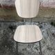 Series of 4 old formica chairs white grey + feet compass metal chrome 70's