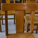 Set of 10 beech bistro chairs from the 1950s