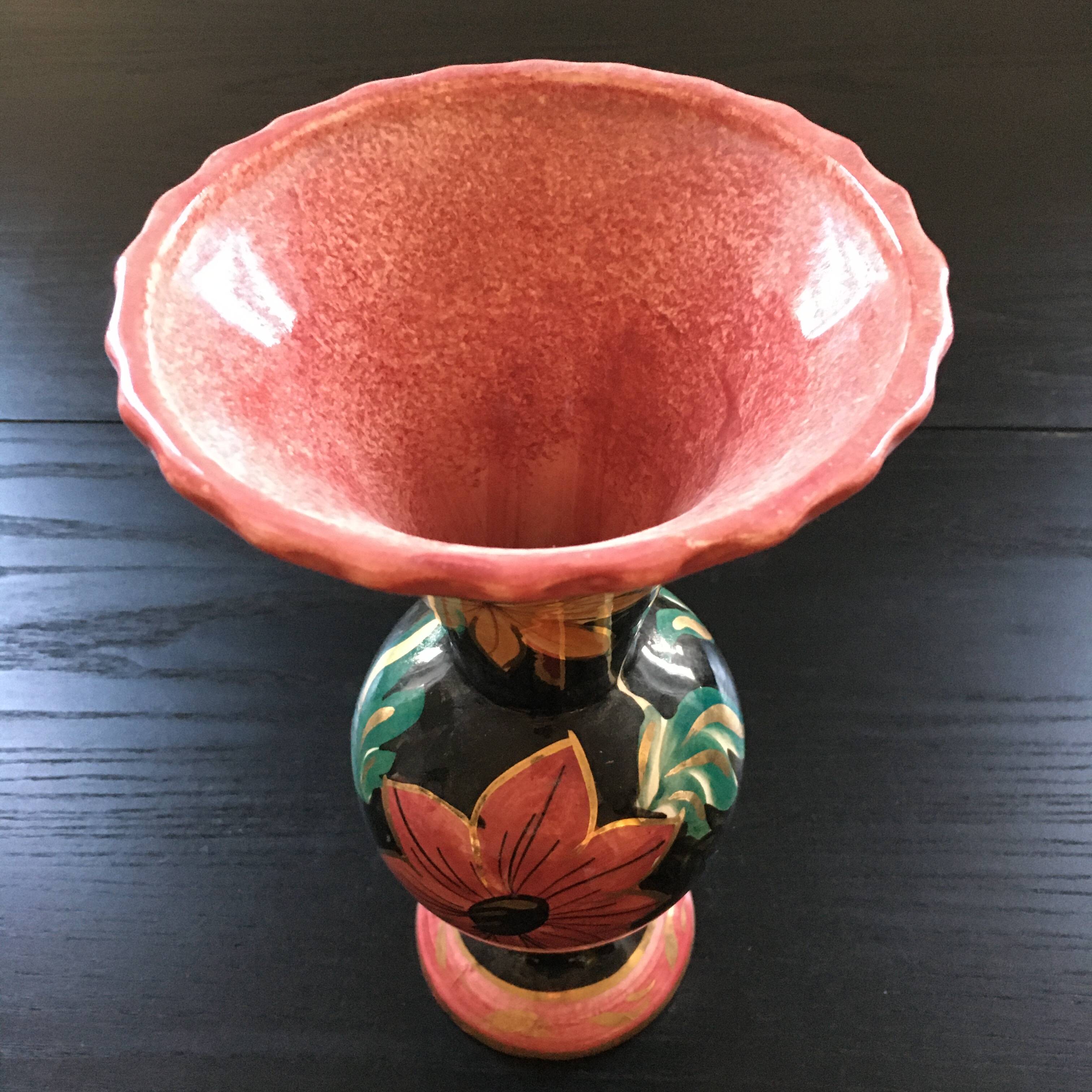 Monaco style floral decoration vase