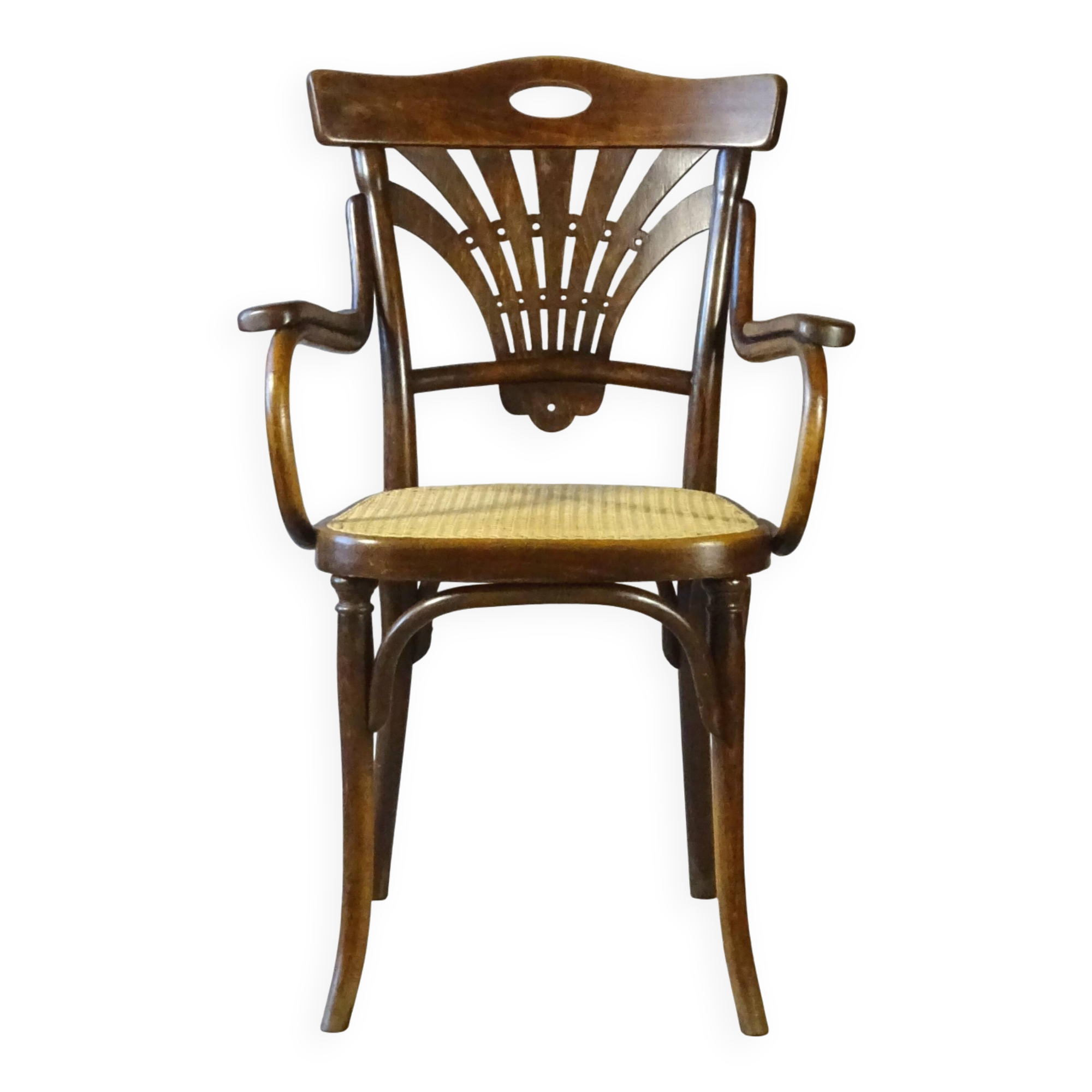 Thonet caned Art Nouveau armchair N°293, circa 1905 - bentwood -