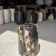 Black petrified wood side table with beige side H35 D24 - 3352