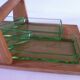Modernist art deco servant tray made of wood and glass
