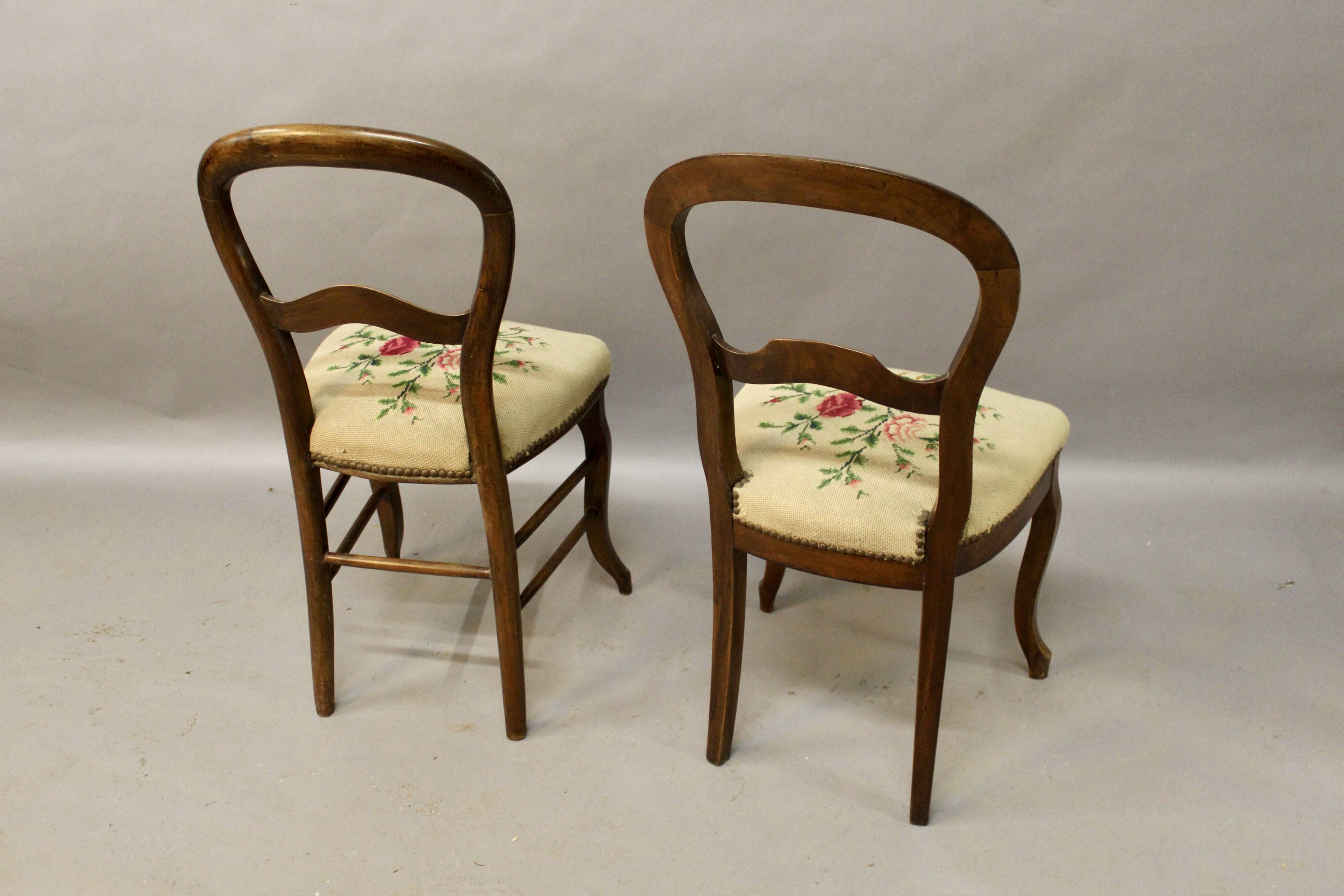 Pair of Louis Philippe chairs with petit point tapestry