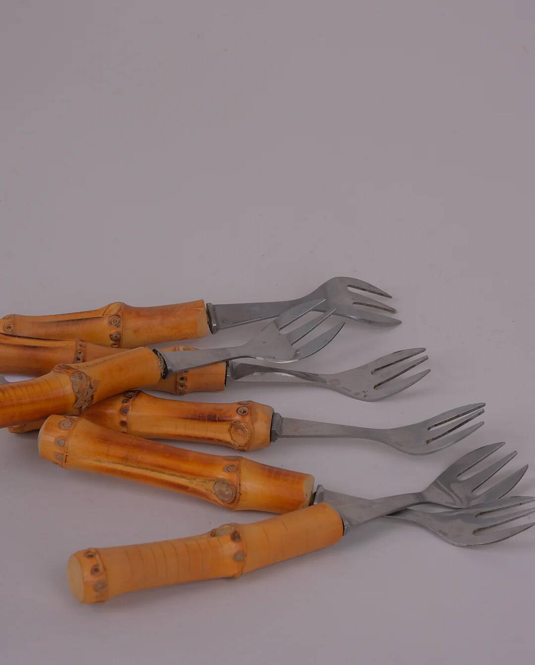 Bamboo oyster forks x6