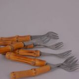Bamboo oyster forks x6