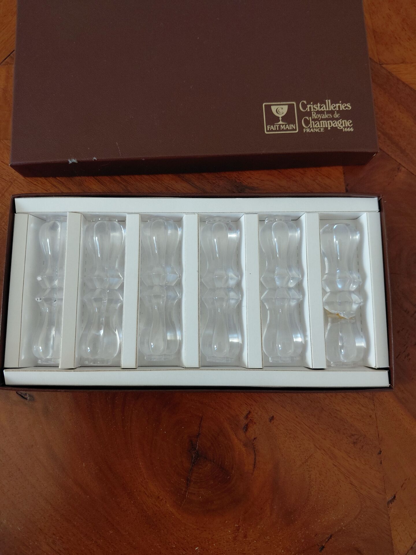 Box of 5 knife holders Royal Glassworks of Champagne