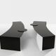 Gilles Derain pair of metal coffee tables edition Lumen 1986