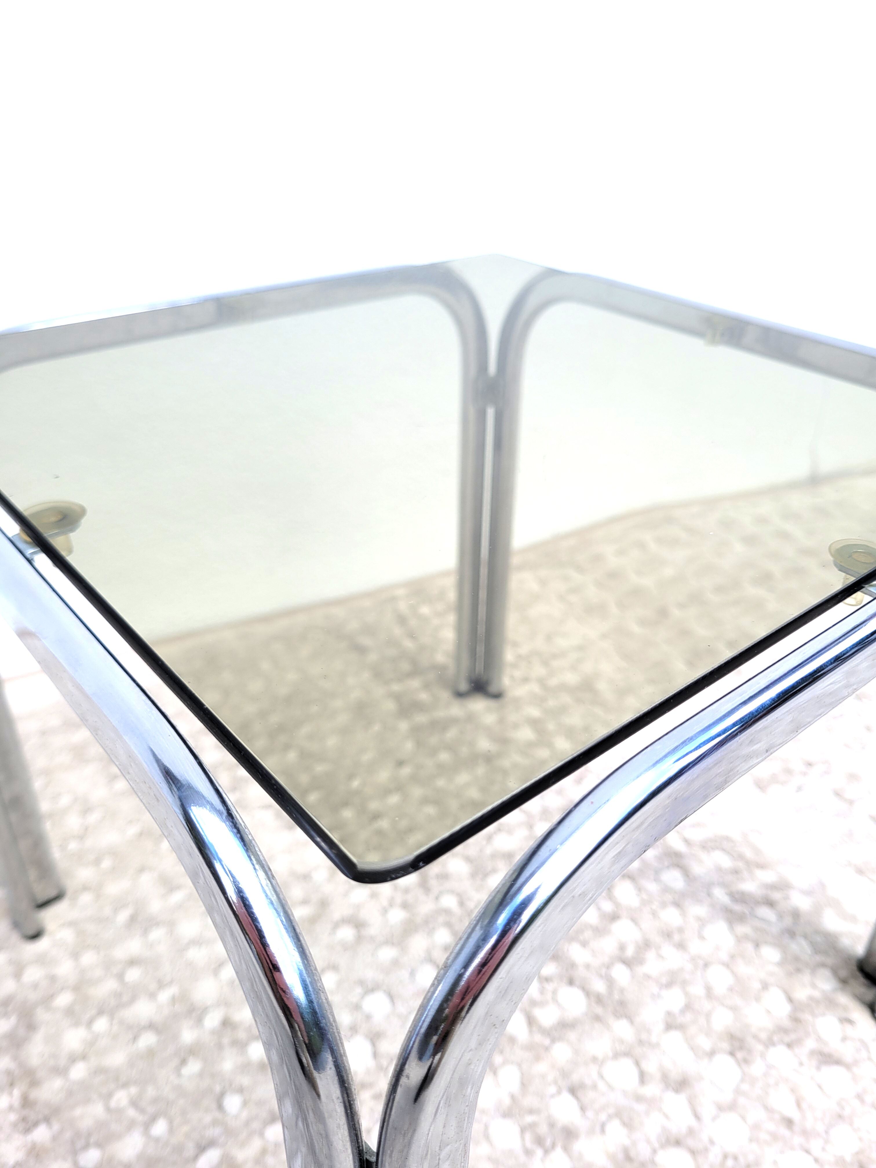 Coffee table chrome smoked glass