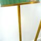 1950s floor lamp with pink and green shade and gold-coloured legs