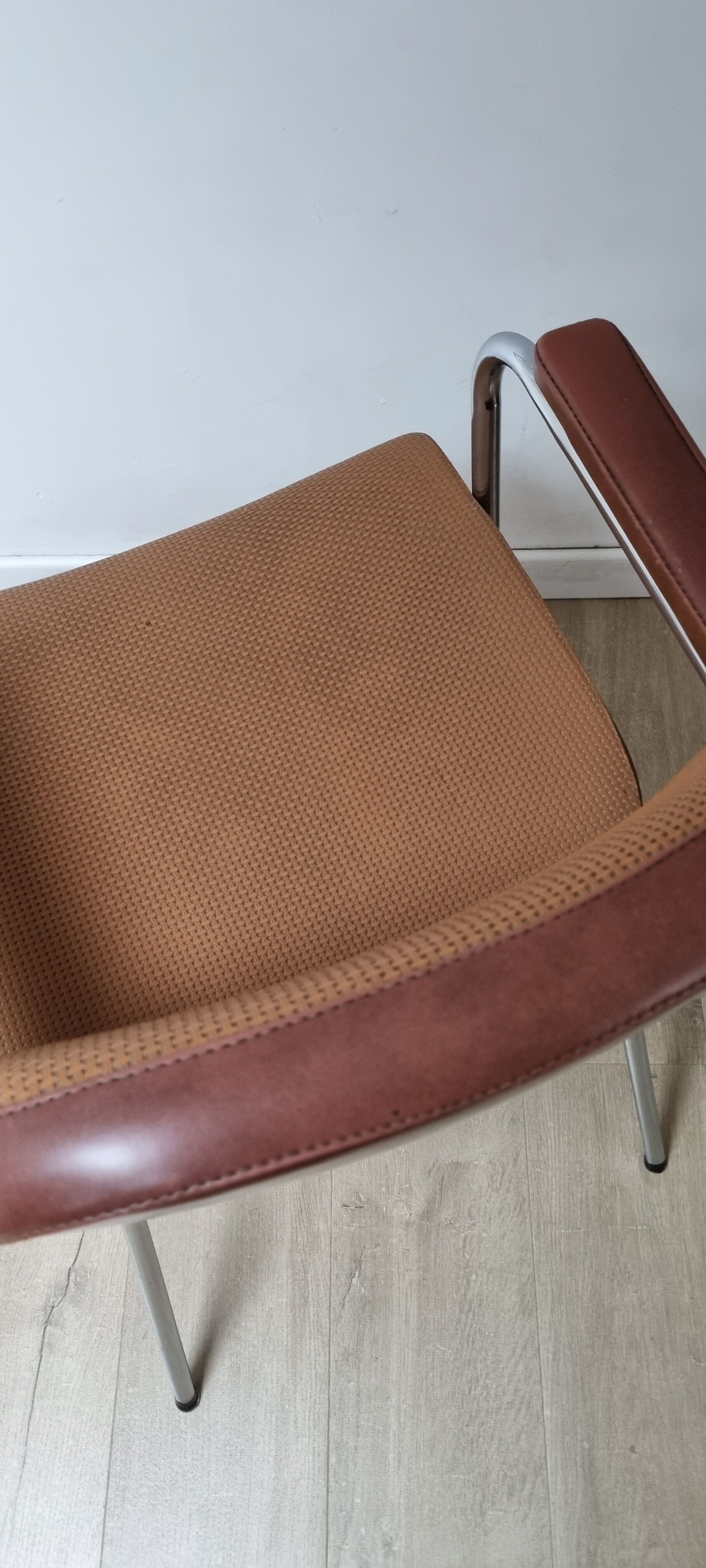 Vintage two-tone skai armchair