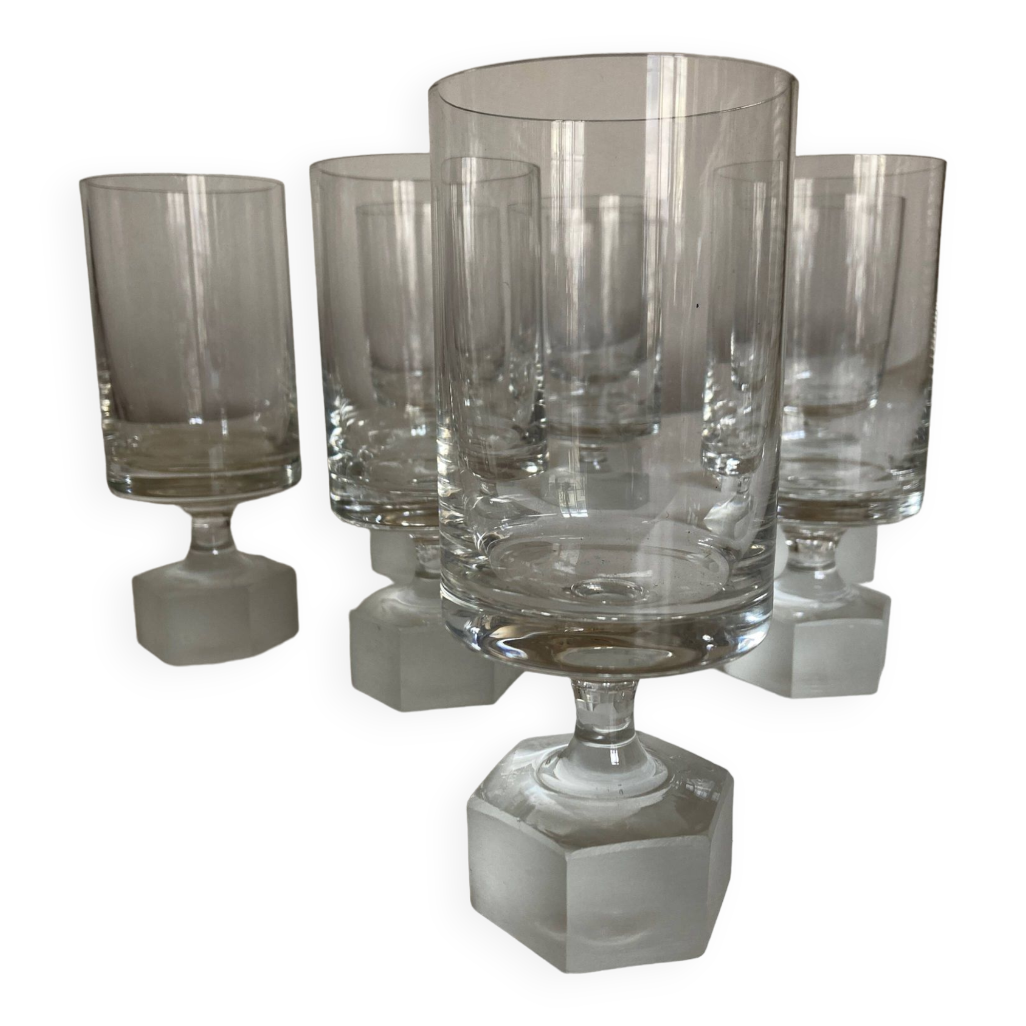 Set of 8 Scandinavian crystal tumbler glasses