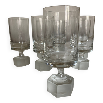 Set de 8 verres gobelets sur pied en cristal sonnant scandinaves