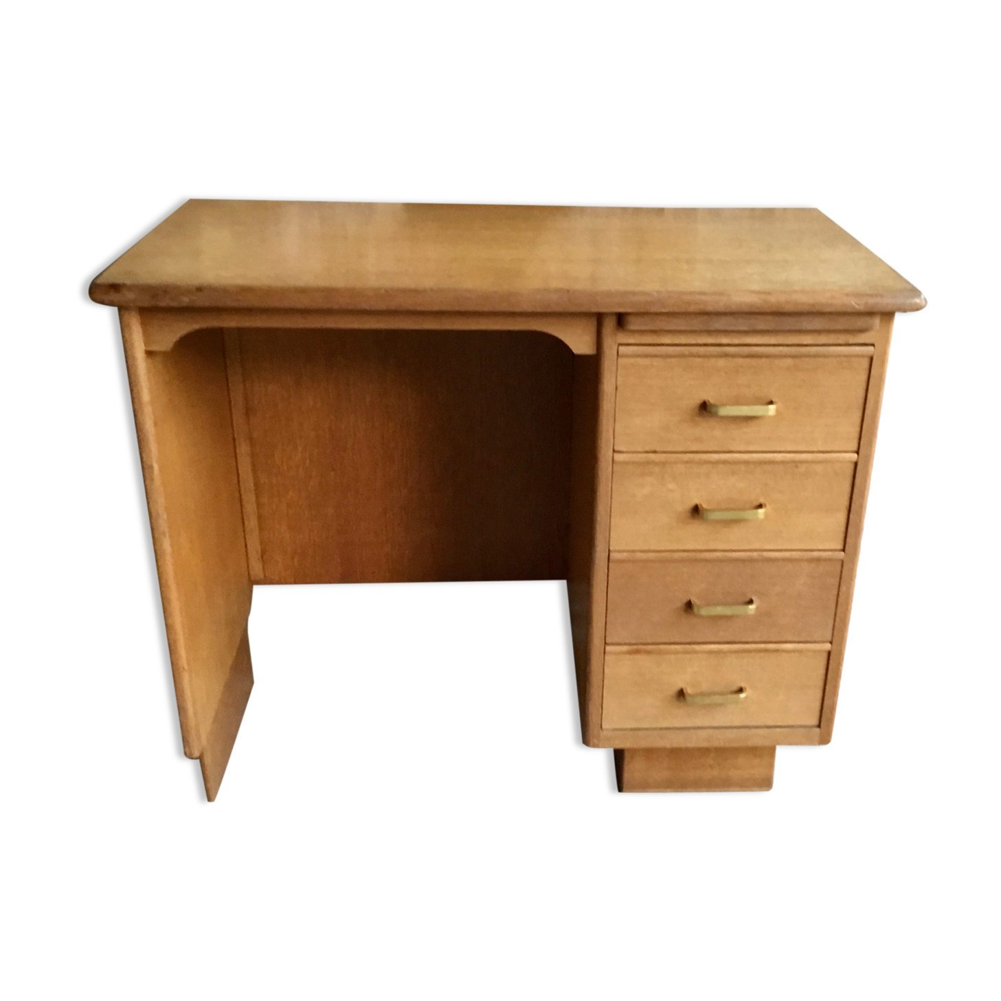 Vintage desk with retractable shelf and 4 drawers - 1960
