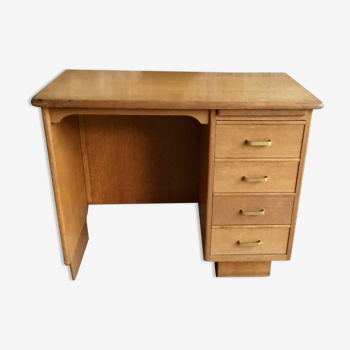 Bureau vintage à tablette rétractable et 4 tiroirs - 1960