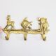 Brass coat rack with animal motif, wall hook children's room, key rack