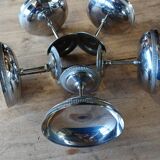 5 antique stainless steel ice cream cups