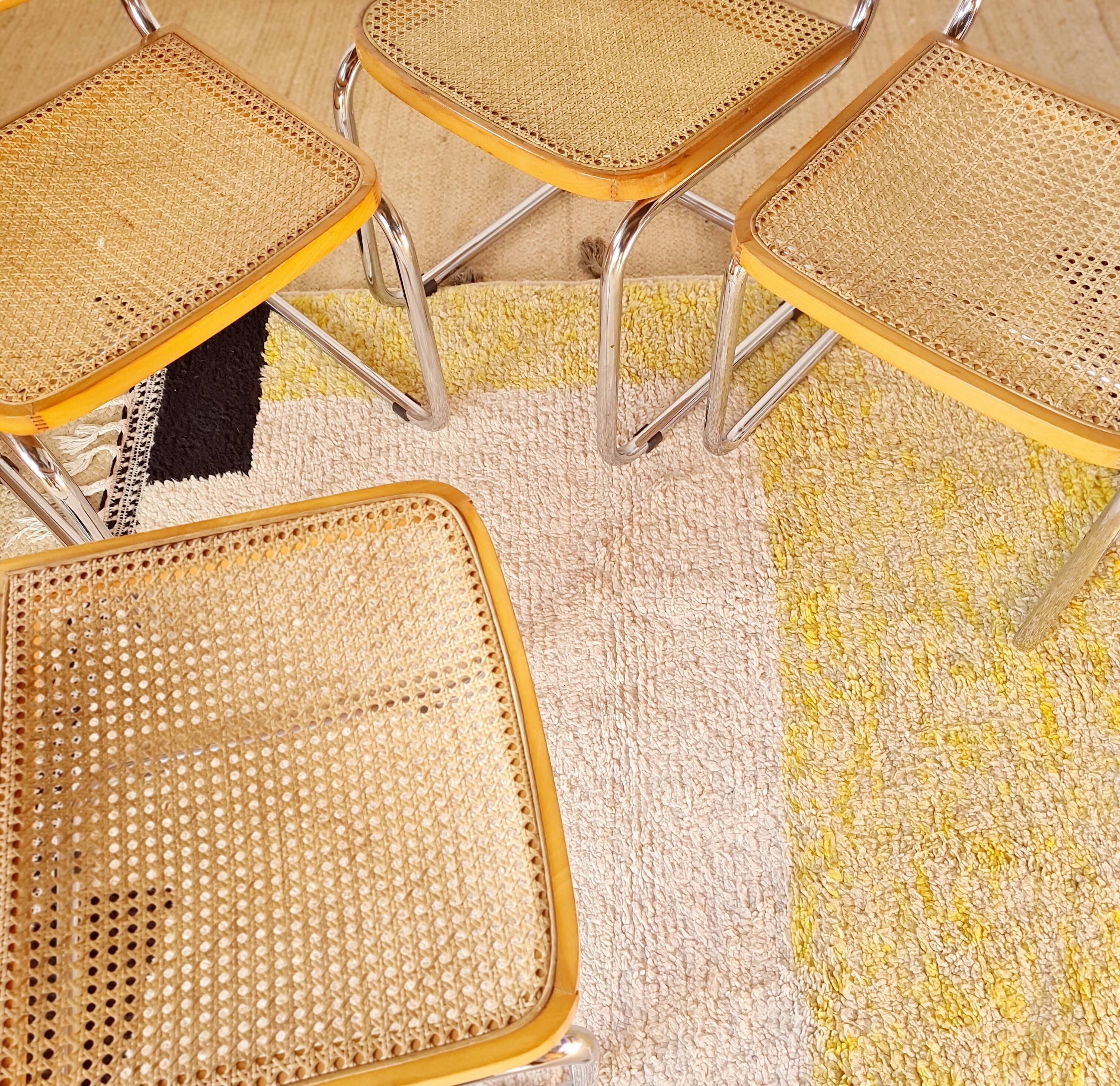 4 chaises italiennes Marcel Breuer B32 Cesca, années 70