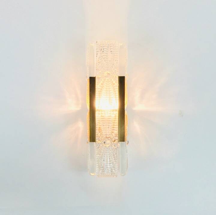 Danish Mid-Century Glass & Brass Aladdin Wall Light from Vitrika, 1960s/70s