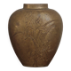 Antique vase in brass/bronze - Iris decoration - Art Nouveau style