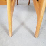 Pair of vintage Scandinavian beech armchairs