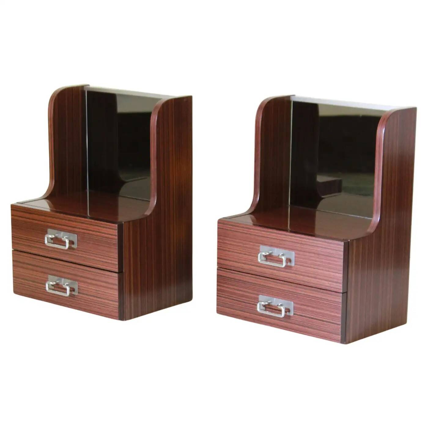 Vintage Italian Rosewood Night Stands, Set of Two