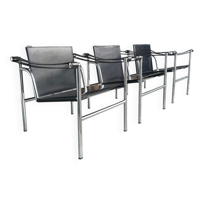 Fauteuil vintage LC1 par Le Corbusier et al pour Cassina, ensemble de 3