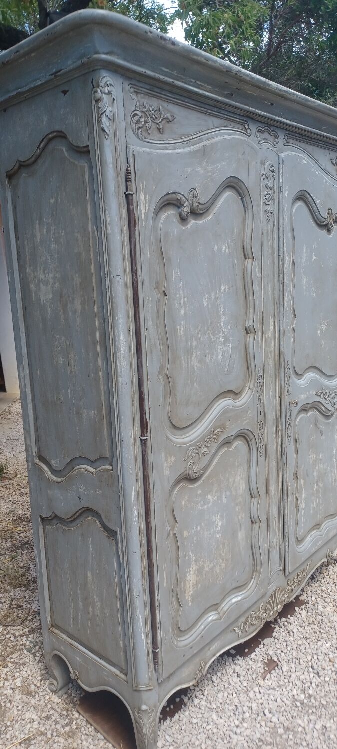 Old cabinet 18th century painted patinated