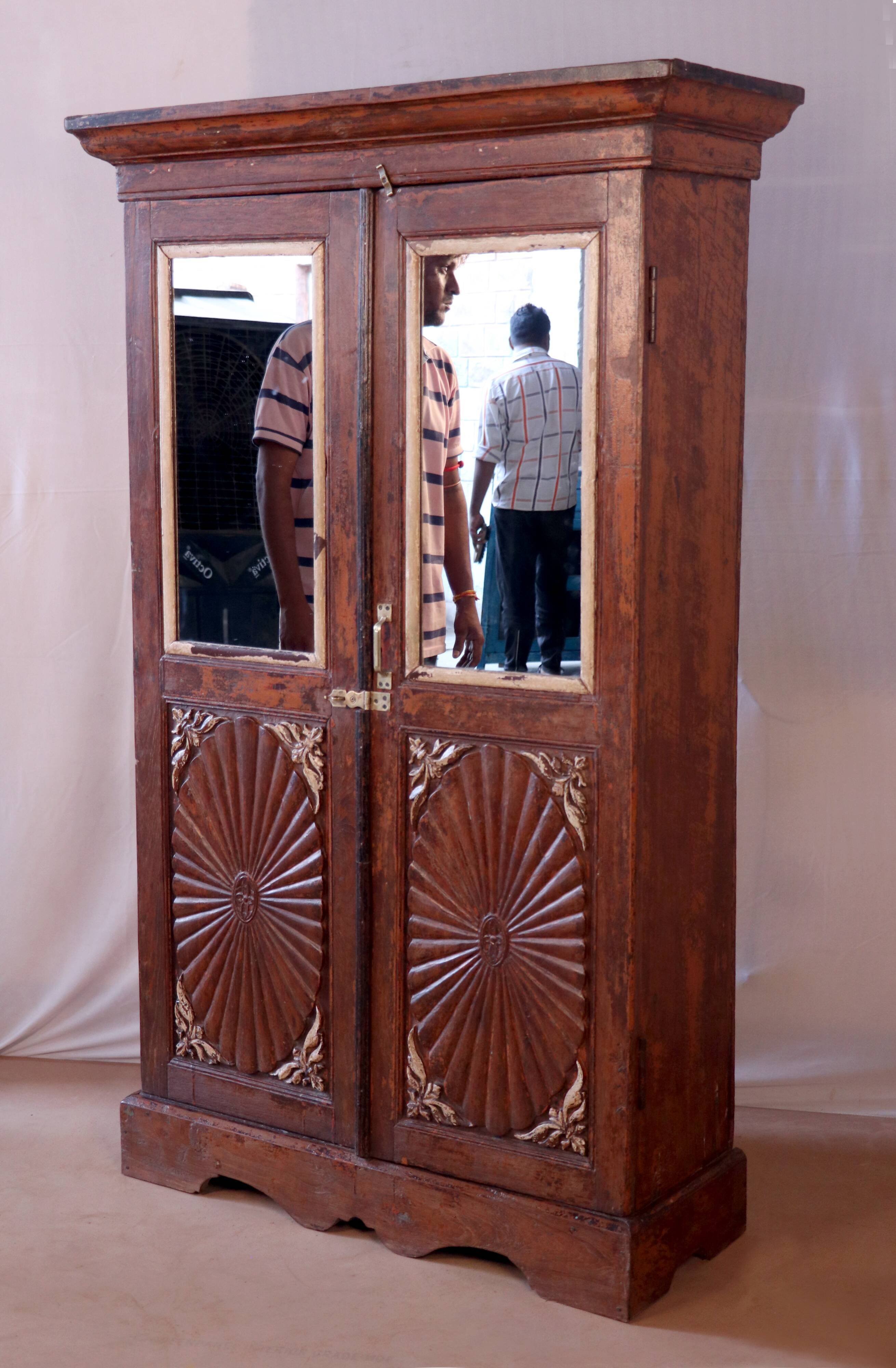 Old wardrobe art deco bookcase in burmese teak