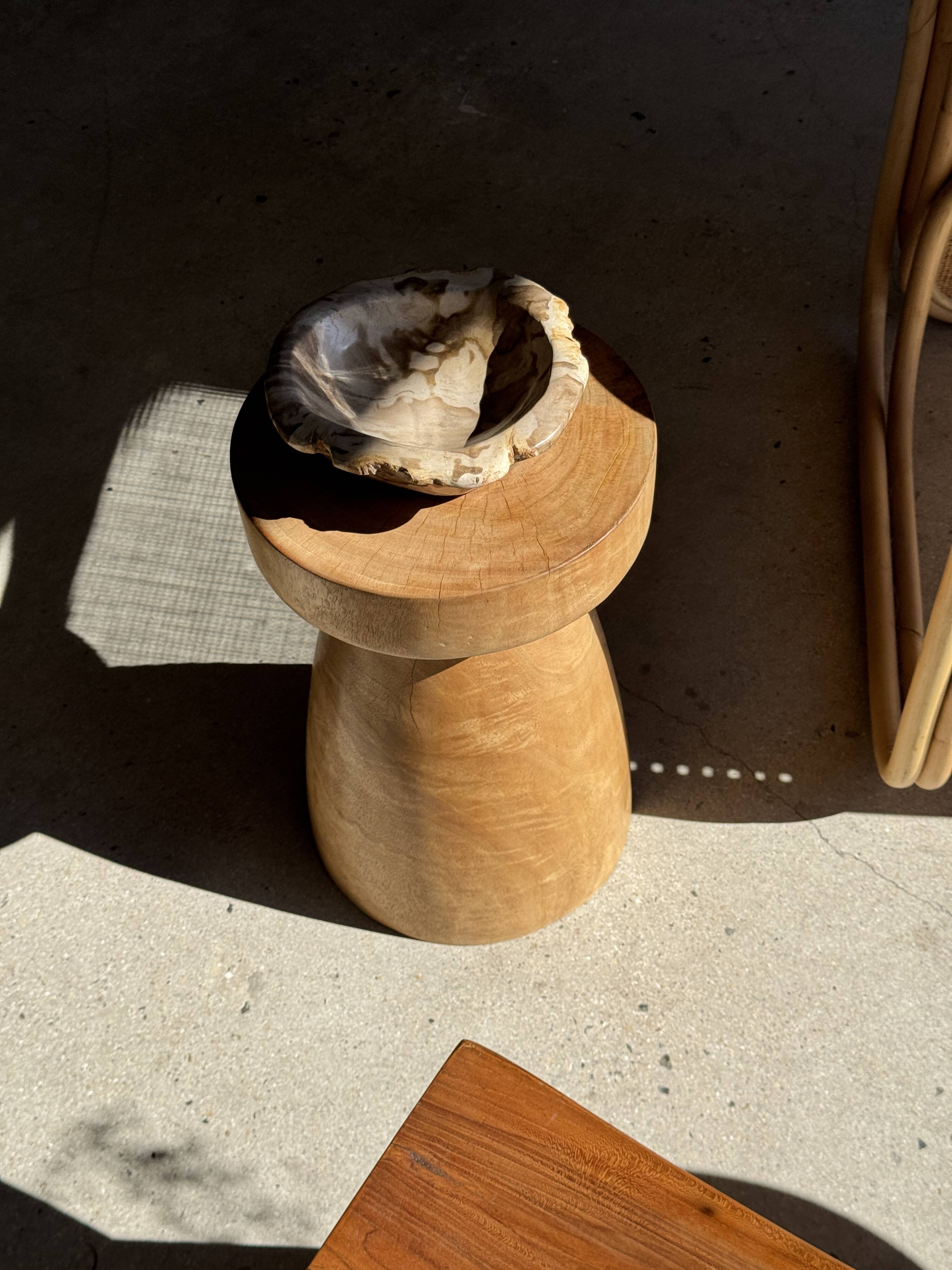 Stool, side table, end table in natural solid mango wood.