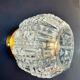 2 vintage brass and pressed glass wall lights Brutalist style 1960-70