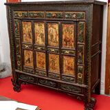 Antique Chinese wardrobe with 4 doors and 3 drawers.
