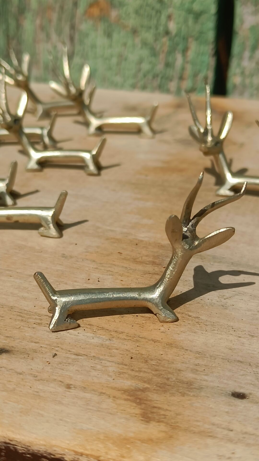 Handcrafted brass gazelle knife rests x12