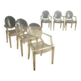 Chaises Louis Ghost Kartell design Philippe Starck années 2000