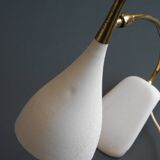 Cosack Mid Century table lamp with beige shrink paint and brass neck