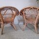 Paire de fauteuils en rotin enfant