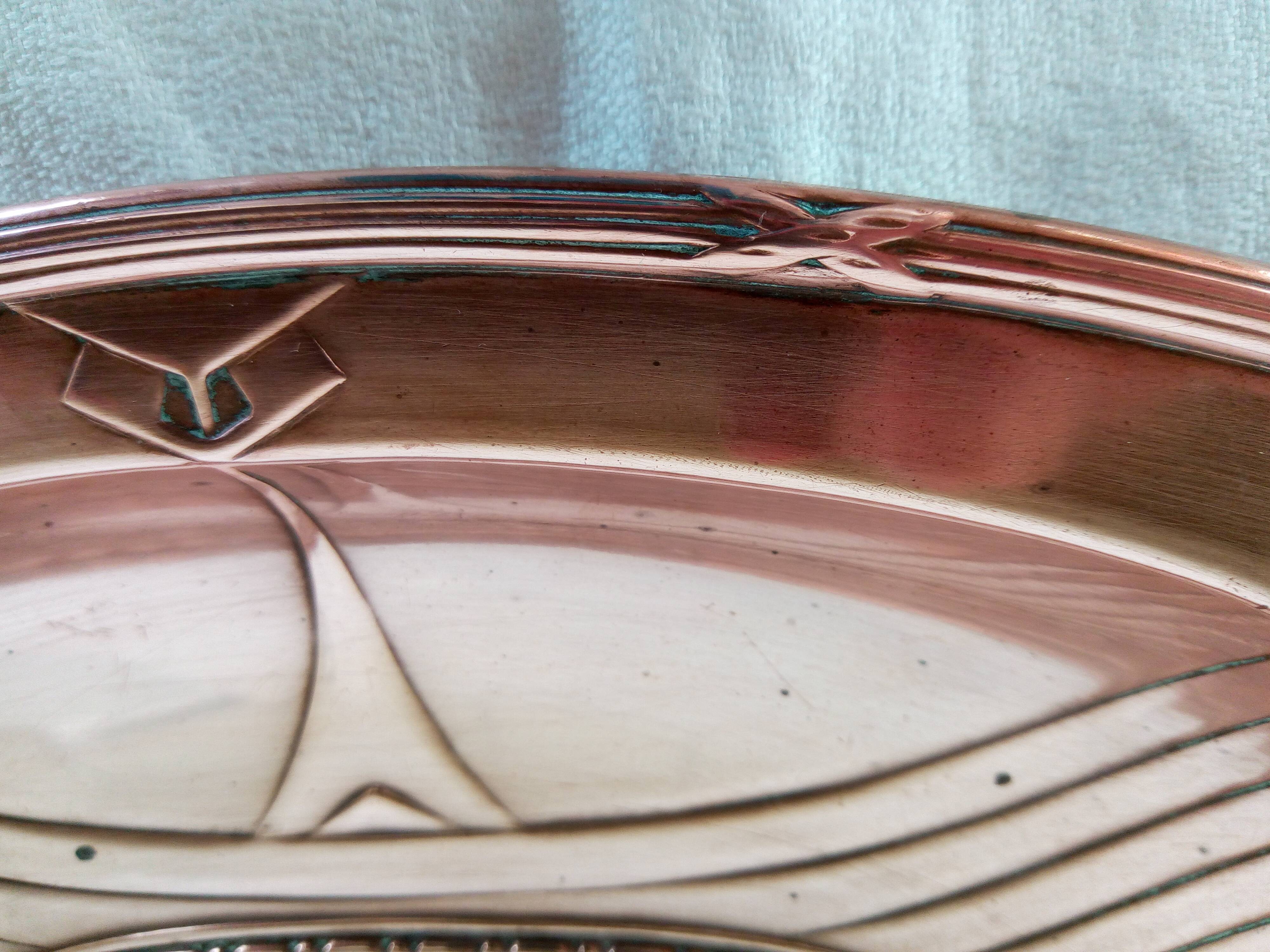 Jugendstil copper tray