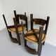 Lot de 4 chaises chaise style scandinave Girsberger années 80 vintage bois