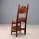 Chaise baroque ancienne en noyer sculpté, XVIIe siècle