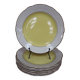 Set of 8 KG Lunéville yellow and white flat plates